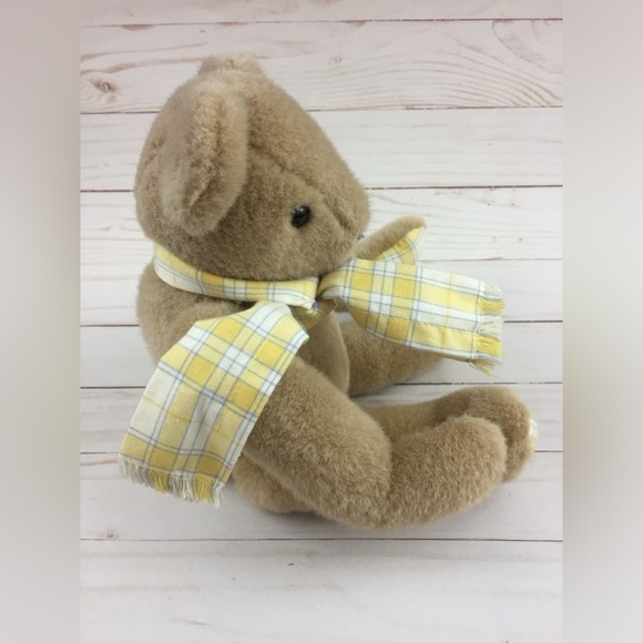 Vintage Laura Ashley Stuffed Teddy Bear Jointed Plush Gingham Mother Child - Picture 4 of 9